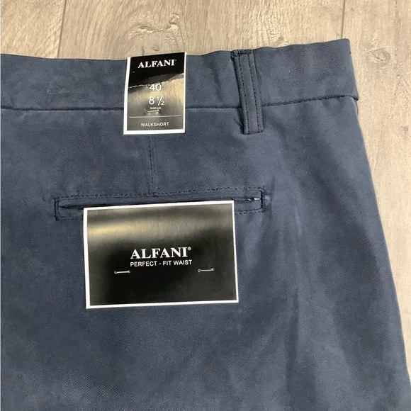 Men's ALFANI Golf 40 XL Khakis Chino Pleated Shorts Navy Blue Side Elastic NWT - Picture 6 of 10